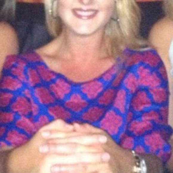 Red and blue print dress - Picture 3 of 4