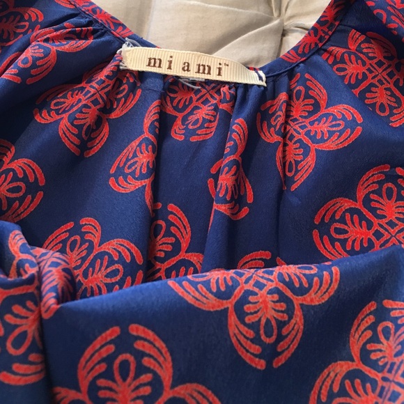 Red and blue print dress - Picture 4 of 4