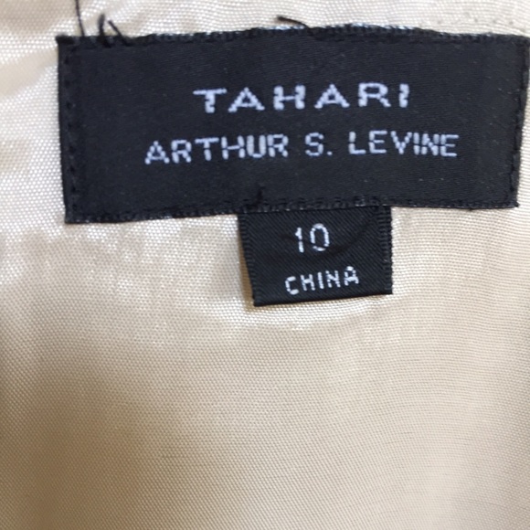 Tahari Beige Capped Sleeve Dress - Picture 3 of 3