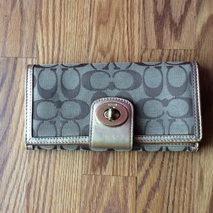Gold coach wallet