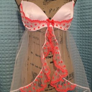 Vs flyaway babydoll bright coral