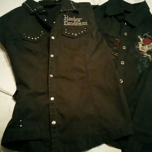 2 HARLEY DAVIDSON BUTTON DOWN SHIRTS
