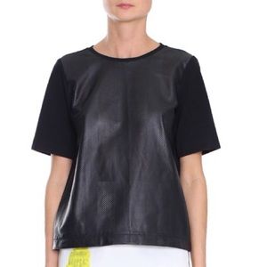 Tibi Perforated Leather Tee