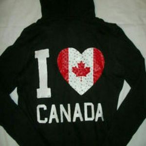 Rare Victoria secret pink rhinestone canada hoodie