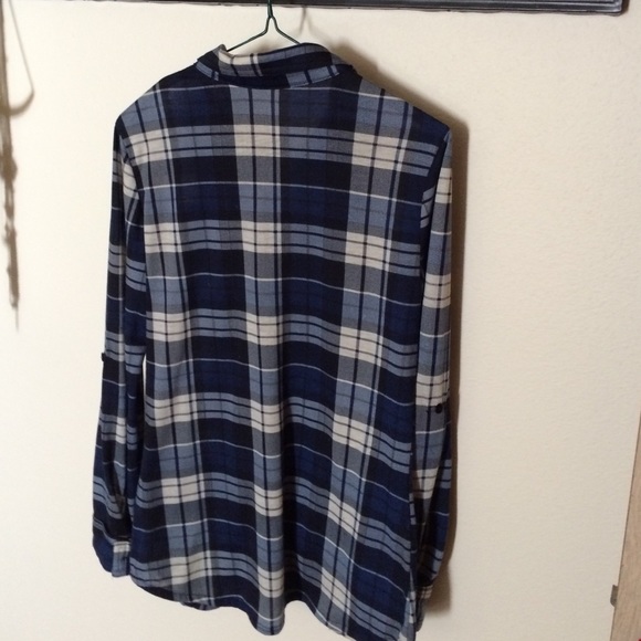 Blue plaid button up - Picture 3 of 3