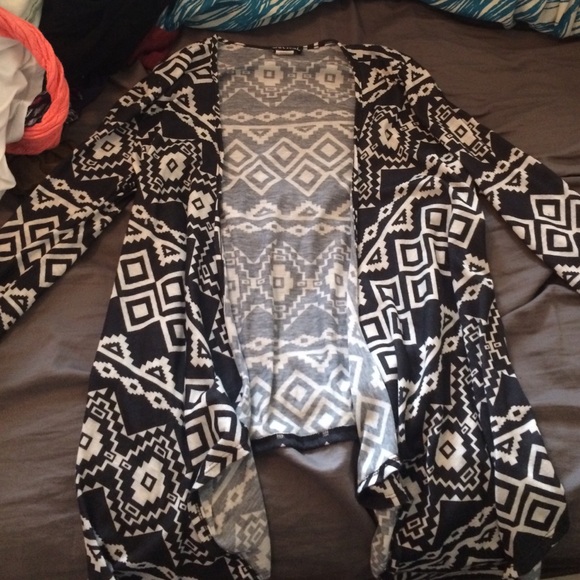 Aztec print cardigan