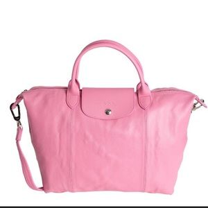 Longchamp Leather Le Pliage Cuir large tote