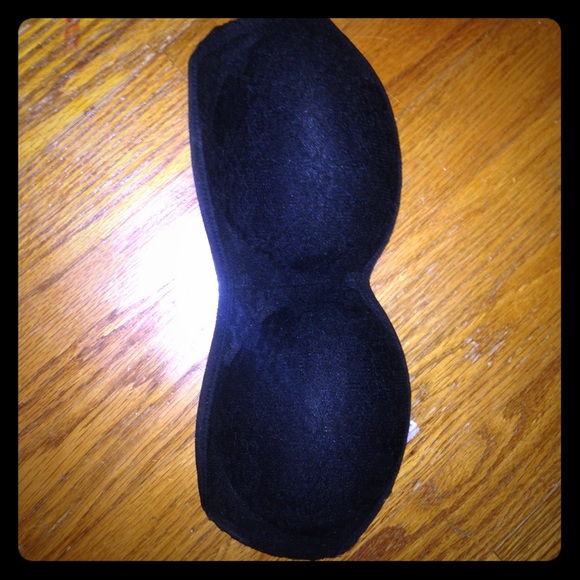 PINK Victoria's Secret black lace strapless bra