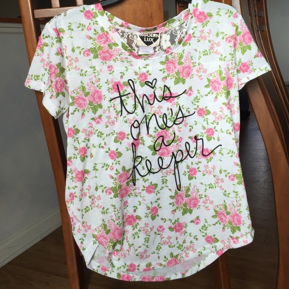 White floral print shirt