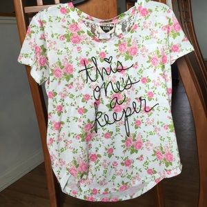 White floral print shirt