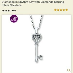 Kay Jewlers Heart Diamond Key Necklace