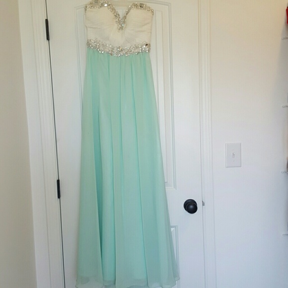 Strapless Open Back Gown
