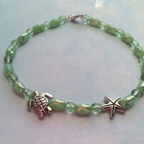 Pretty Green Adventurine  Ankle Bracelet - Picture 4 of 4