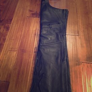 Women's riding leather chaps
