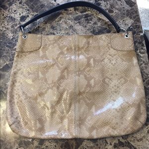 Banana Republic leather hobo with snake print