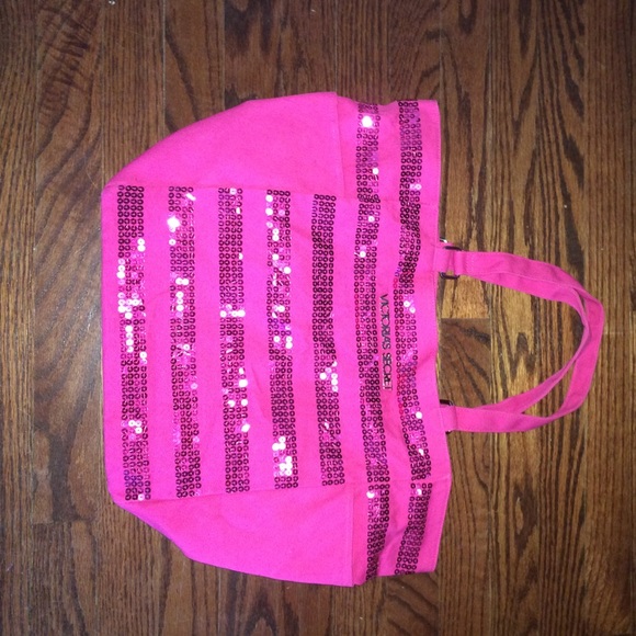 VS hot pink sparkly tote