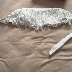 White bandeau swim top