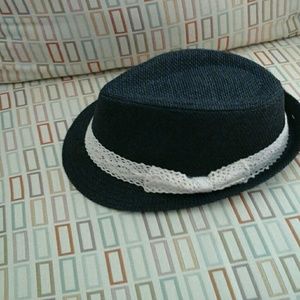 hatter Accessories - Fedora with crochet bow hatter Accessories - Fedora with crochet bow