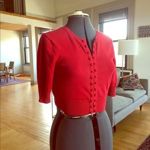 Red Nanette Lepore Cropped Cardigan