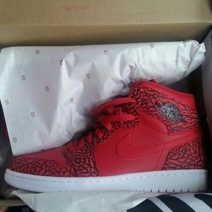 Air Jordan 1 Red Elephant Print