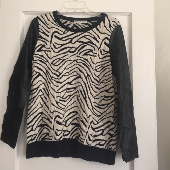 A black and white faux leather top from Nordstrom.