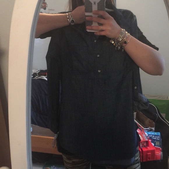 Tunic style denim colored shirt - Picture 3 of 3