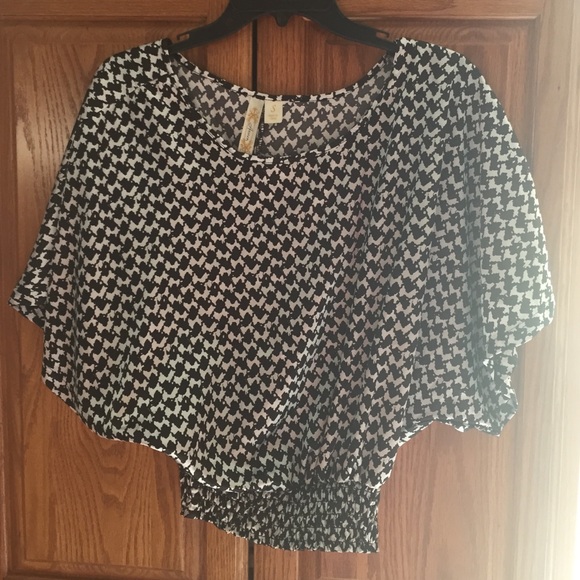 Black and white print blouse