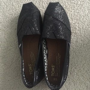 Black sparkly Toms