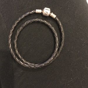 Black double wrap pandora bracelet