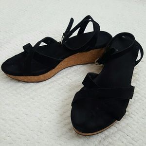 Ugg Suede ankle strap wedge