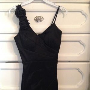 Black one shoulder formal dress