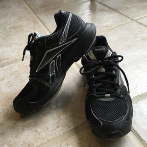 Black Easytone Reebok sneakers.