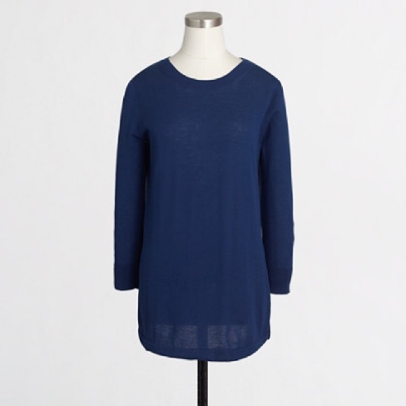 blue lightweight tunic sweater > j.crew