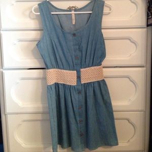 Denim blue button up dress