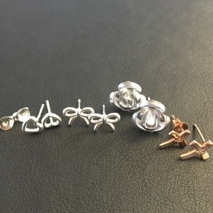 Sterling silver 4 pairs earrings