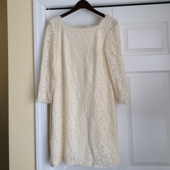 Adrianna Papell Ivory Lace Dress