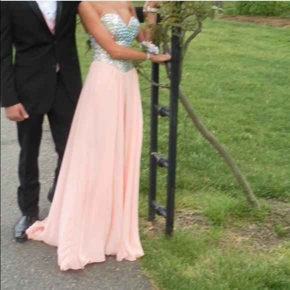 Beautiful blush color prom dress