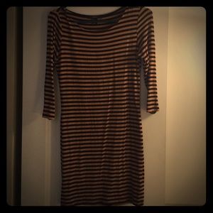 Striped black and tan dress