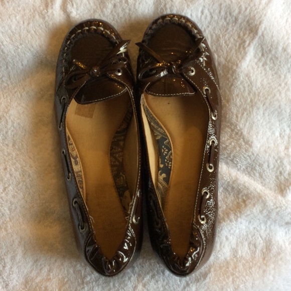 Sperry Top Siders Brown Patent Leather