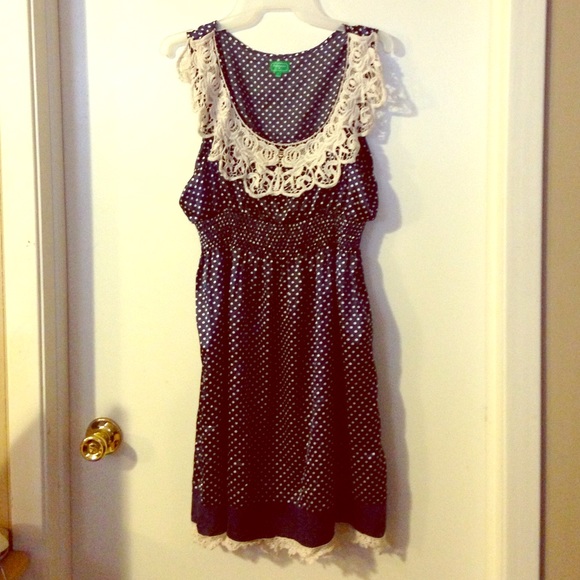 Navy Blue polka dot dress!