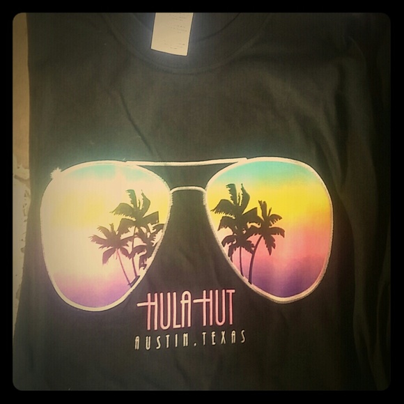 Hula Hut Cotton Shirt! Texas shirt! Summer!
