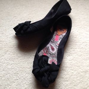 Rocker Dog Black Flats - Sz 7