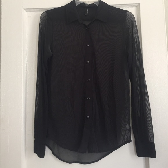 A long sleeve black through button up.