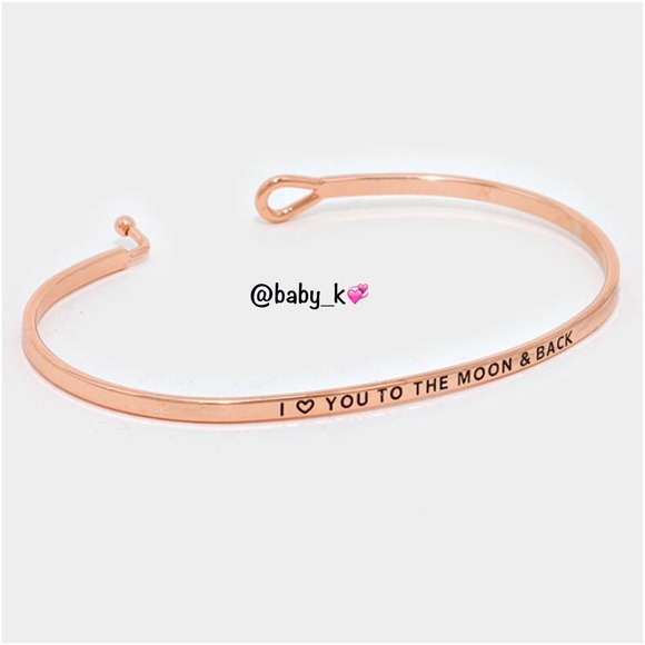 I Love You To The Moon & Back Rosegold Bracelet - Picture 2 of 2