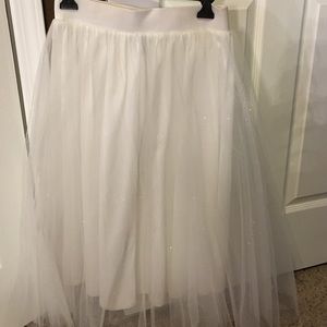 White long tutu skirt