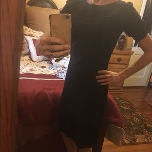 Evan-Picone black soft sweater dress