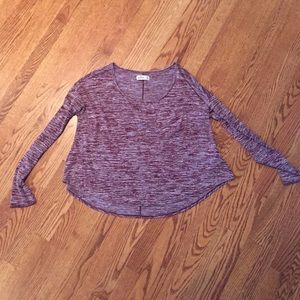 Maroon marled knit top
