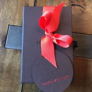 Louis Vuitton box, ribbon with tag and dust bag
