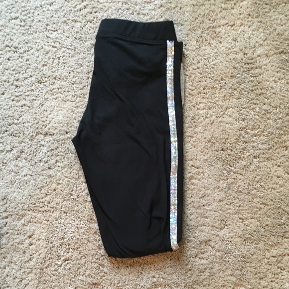 Black and sparkly side leggings