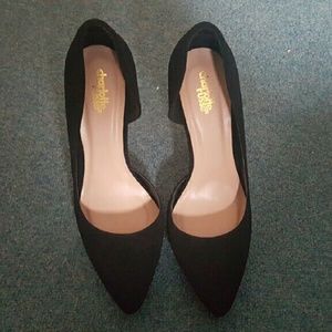 Charolette russe black suede heels